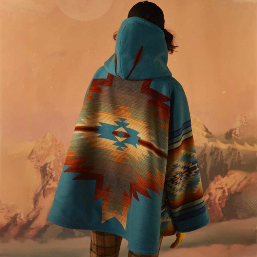 Ladies Western Vintage Print Woolen Jacket