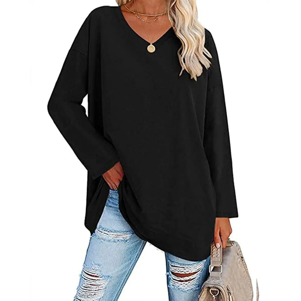 🔥🔥🔥🔥Women's Loose Long Sleeve Fashion V-neck Top