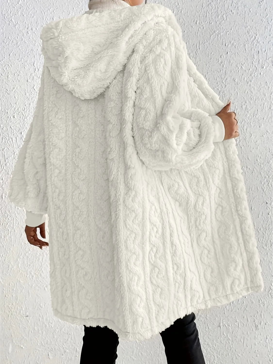 🔥🔥🔥🔥Plush Fleece Soft Midi-Length Jacket with Pockets