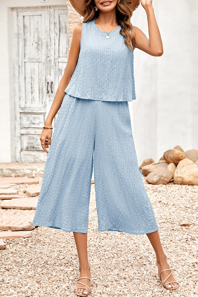 Casual Vacation Simplicity Solid Fold O Neck Loose Jumpsuits