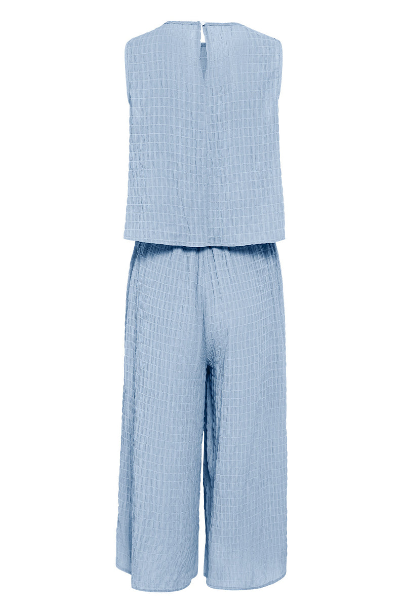 Casual Vacation Simplicity Solid Fold O Neck Loose Jumpsuits