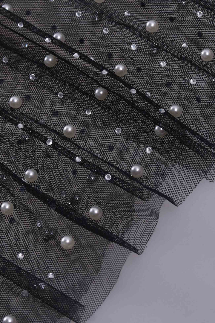 Mesh Full Pearl Cover-up Dress