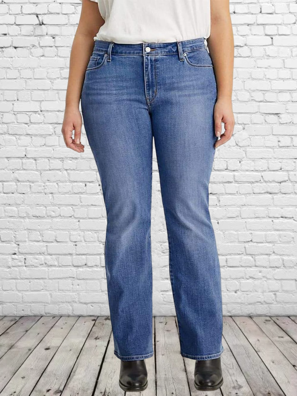Midiross Women's Classic Mid Rise Bootcut Jeans