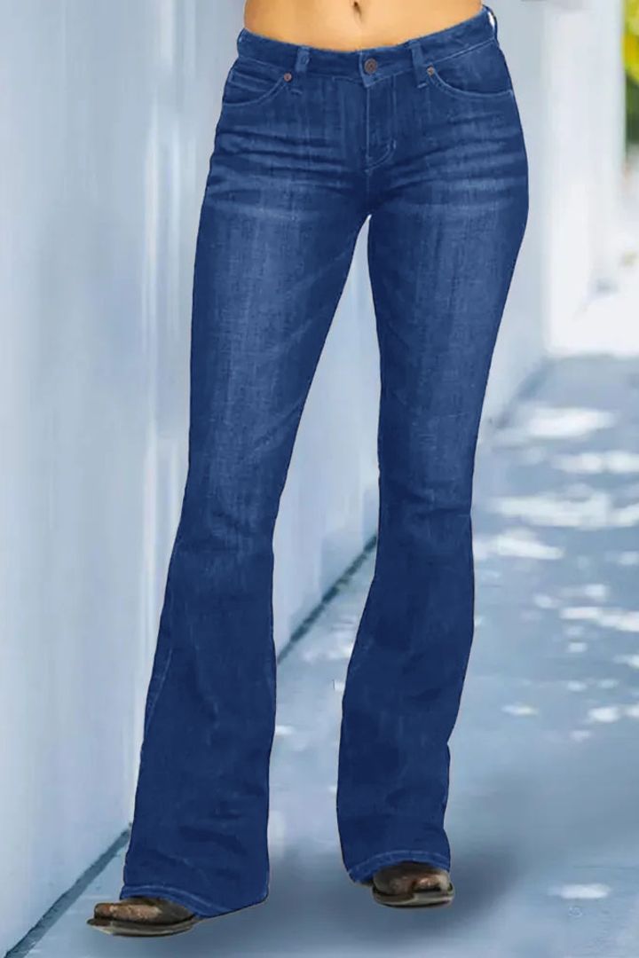 Vintage Mid Waist Flare Jeans