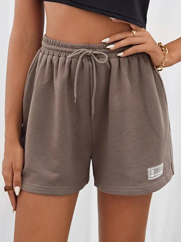 WOMEN'S CASUAL DRAWSTRING WAIST SPORT SHORTS