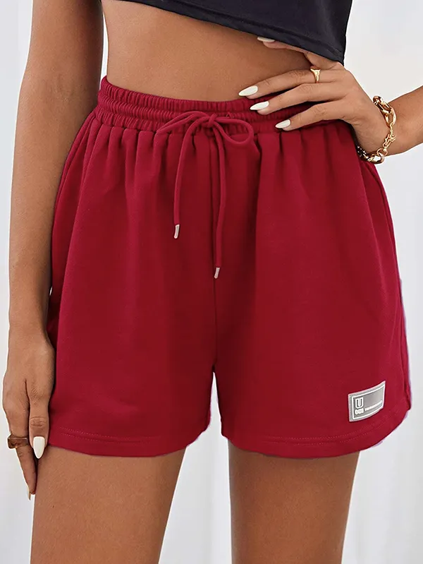 WOMEN'S CASUAL DRAWSTRING WAIST SPORT SHORTS