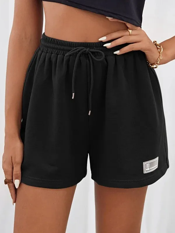 WOMEN'S CASUAL DRAWSTRING WAIST SPORT SHORTS