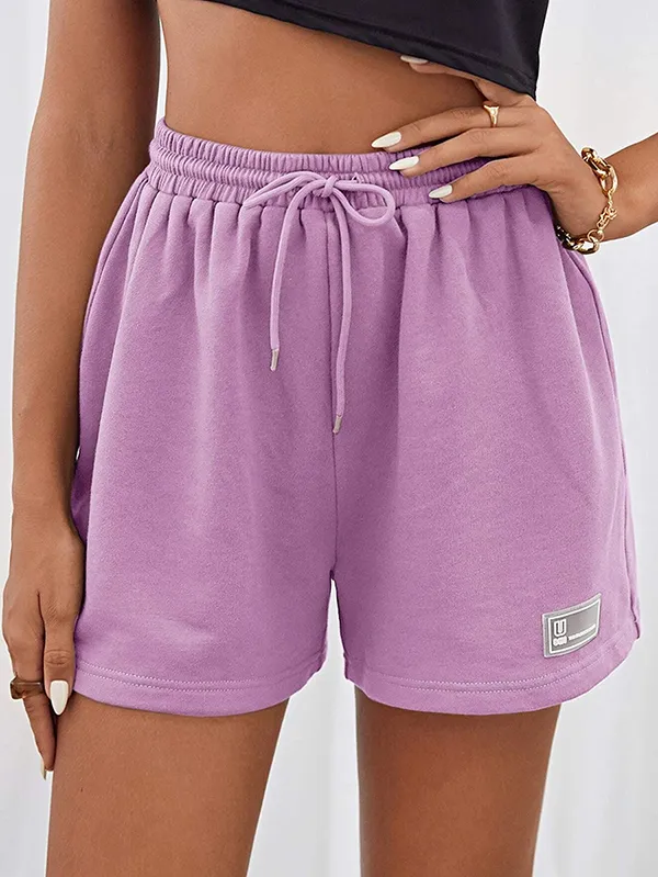 WOMEN'S CASUAL DRAWSTRING WAIST SPORT SHORTS