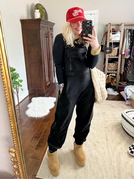 2024 New Women's Fleece Warm Overalls Loose Casual Jumpsuits (Buy 2 Free Shipping)