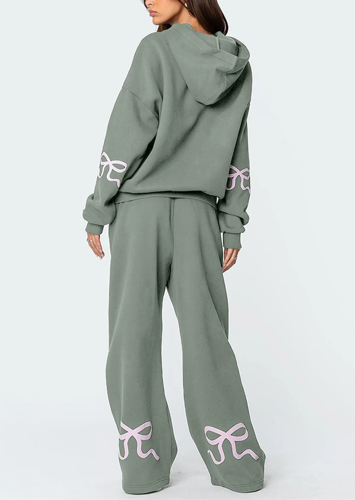 🔥🔥🔥🔥Women's Bow Detail Hoodie Sweat Set
