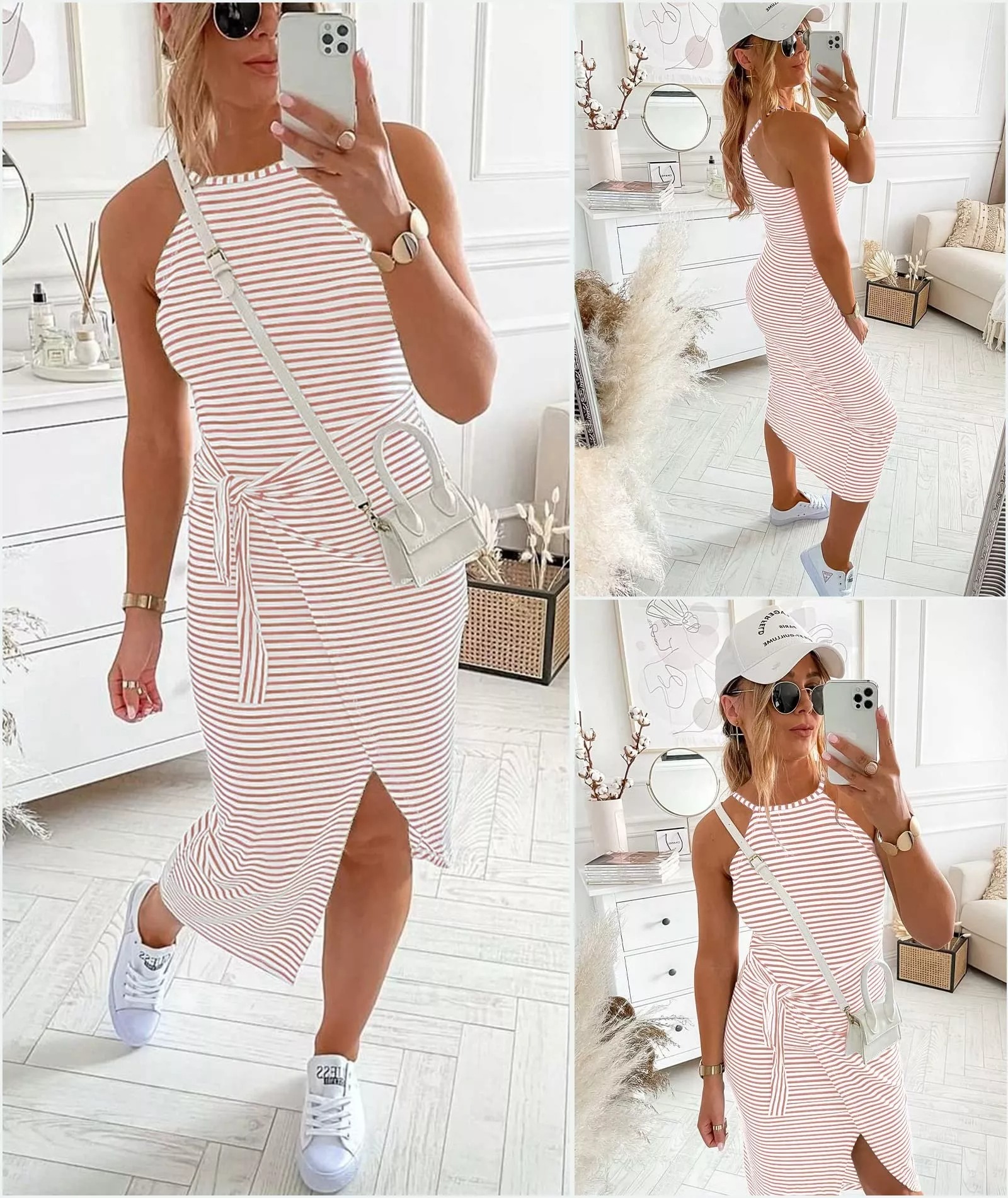 2023 summer Casual sleeveless waist dress
