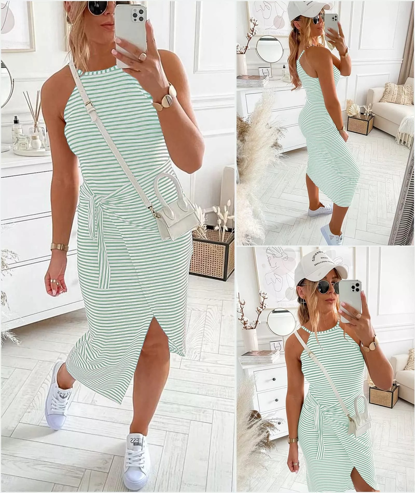 2023 summer Casual sleeveless waist dress