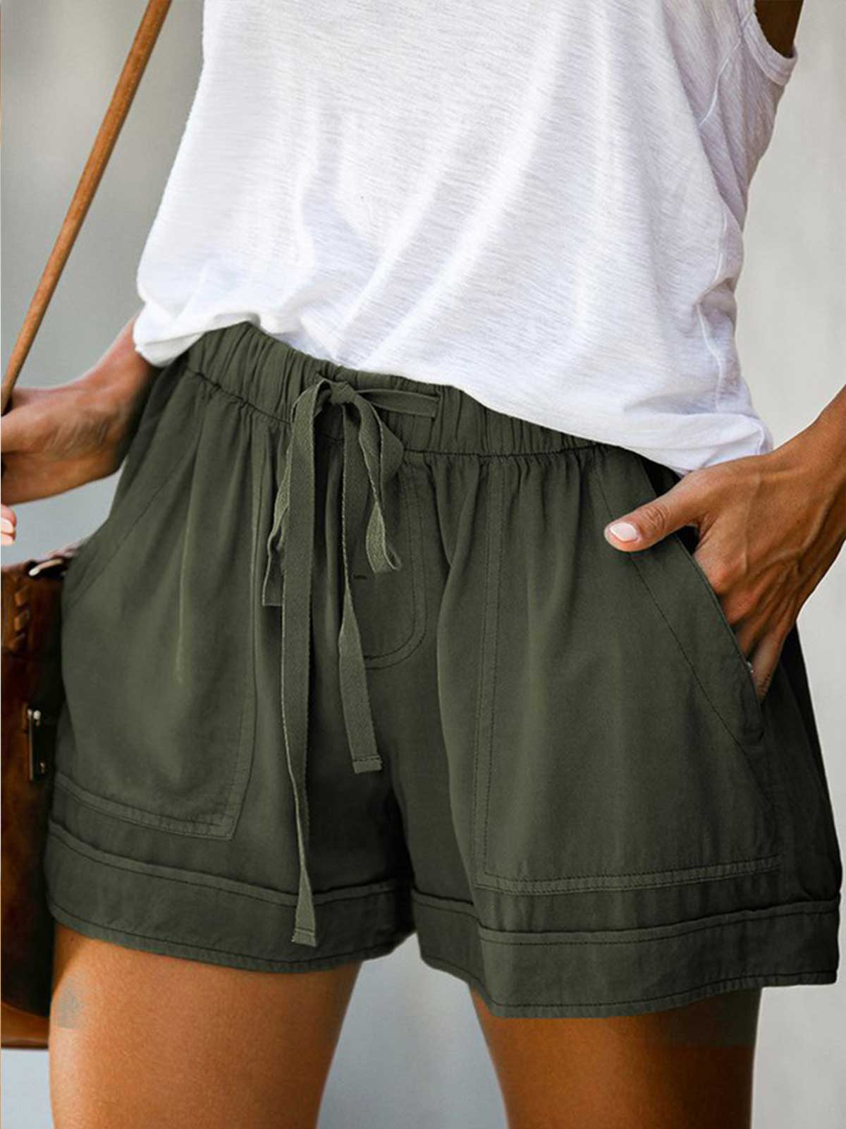 2023 Womens Summer Shorts Casual Comfy Drawstring Elastic Waist Shorts