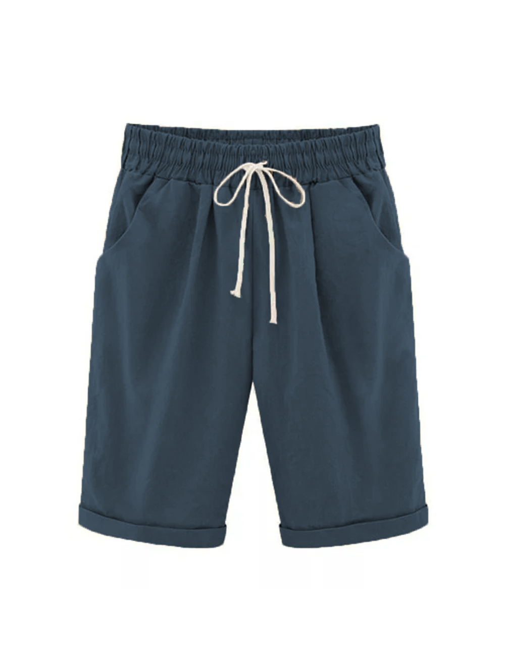 🔥🔥🔥🔥(2023 New Updated Fine Twill Fabric)  (Plus Size Up to 8XL) Elastic Waist Casual Comfy Summer Shorts Lace-Up 100% Cotton Shorts