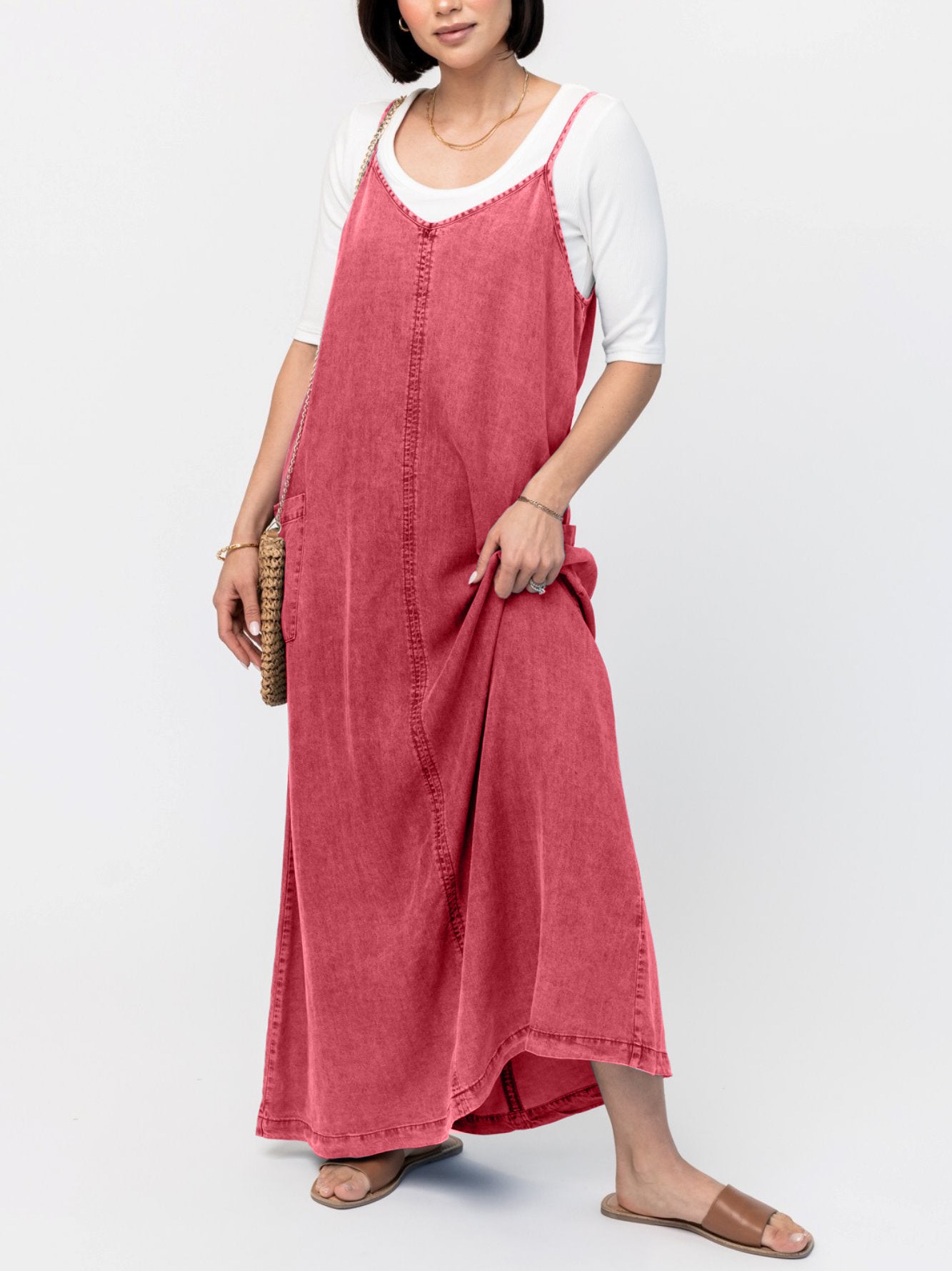 Women's Denim Maxi Jumper Dress (Buy 2 Free Shipping)