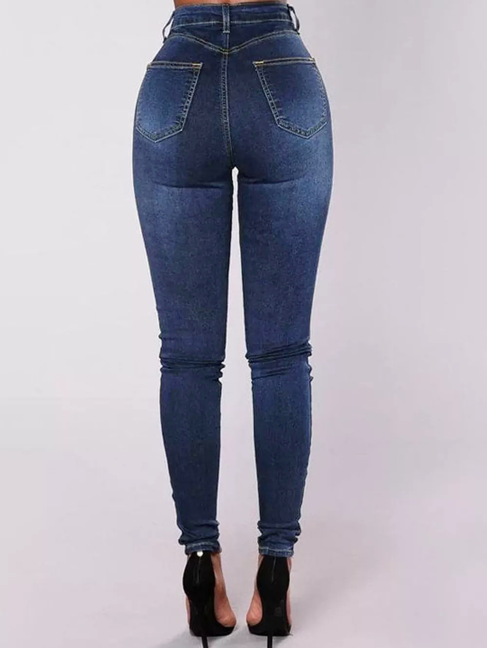 Double Buttoned With High Waist Skinny Jeans (Double Breasted High Waist Skinny Jeans)