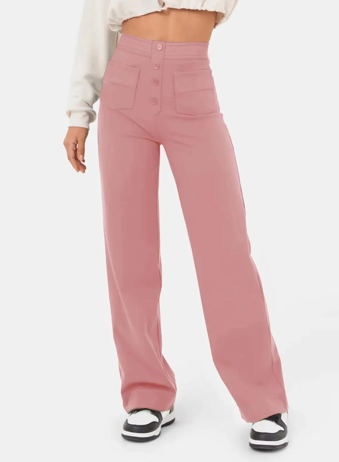 🔥🔥🔥🔥Women's casual high waist stretch straight pants
