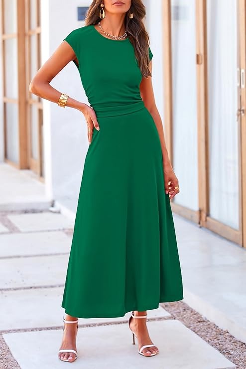 🔥HOT SALE🔥Women's Summer Elegant Casual Knitted Short Sleeve Top High Waist Midi Skirt Two-piece Set(BUY 2 FREE SHIPPING)