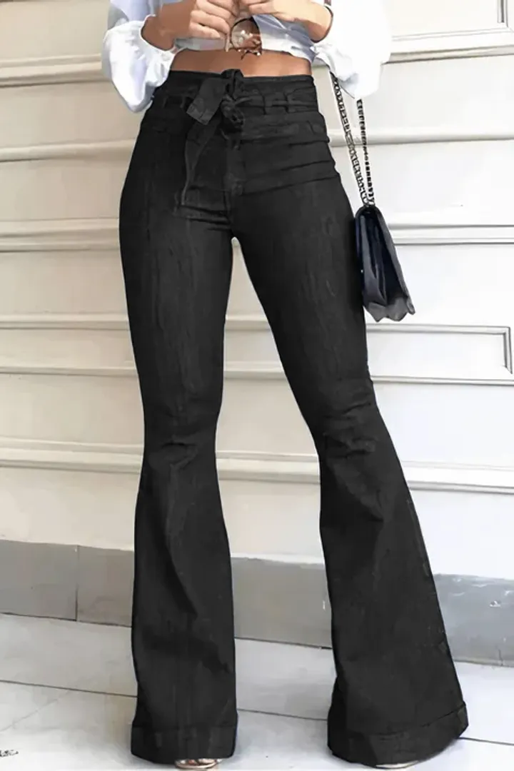 Midiross 90s Vintage Tie Waist Butt Lifting Flare Jeans