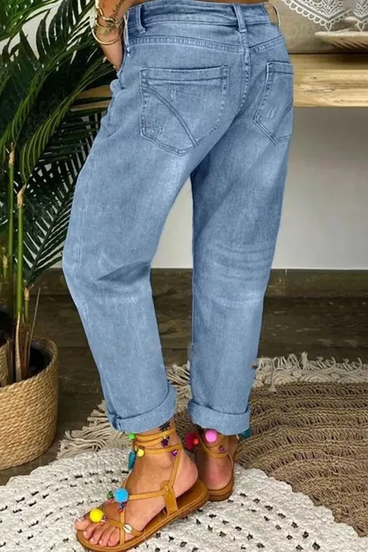 Midiross Ripped Button Up Low Waist Jeans