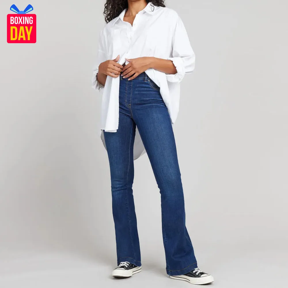 FITTED VINTAGE FLARED JEANS