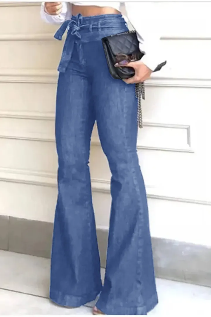 Midiross 90s Vintage Tie Waist Butt Lifting Flare Jeans