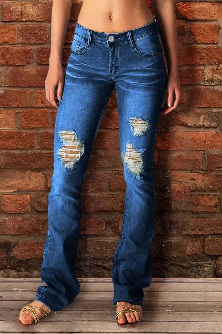 Midiross Vintage Ripped Low Waist Jeans