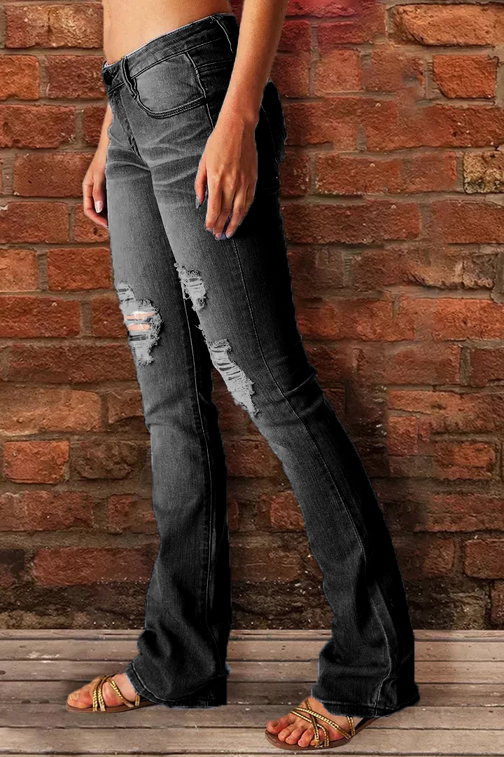 Midiross Vintage Ripped Low Waist Jeans