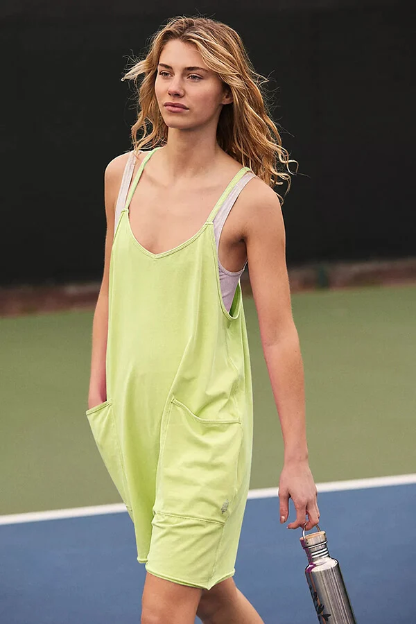 SUMMER CASUAL SLEEVELESS ROMPERS WITH POCKETS LOOSE JUMPSUIT 
