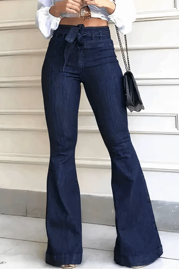 Midiross 90s Vintage Tie Waist Butt Lifting Flare Jeans