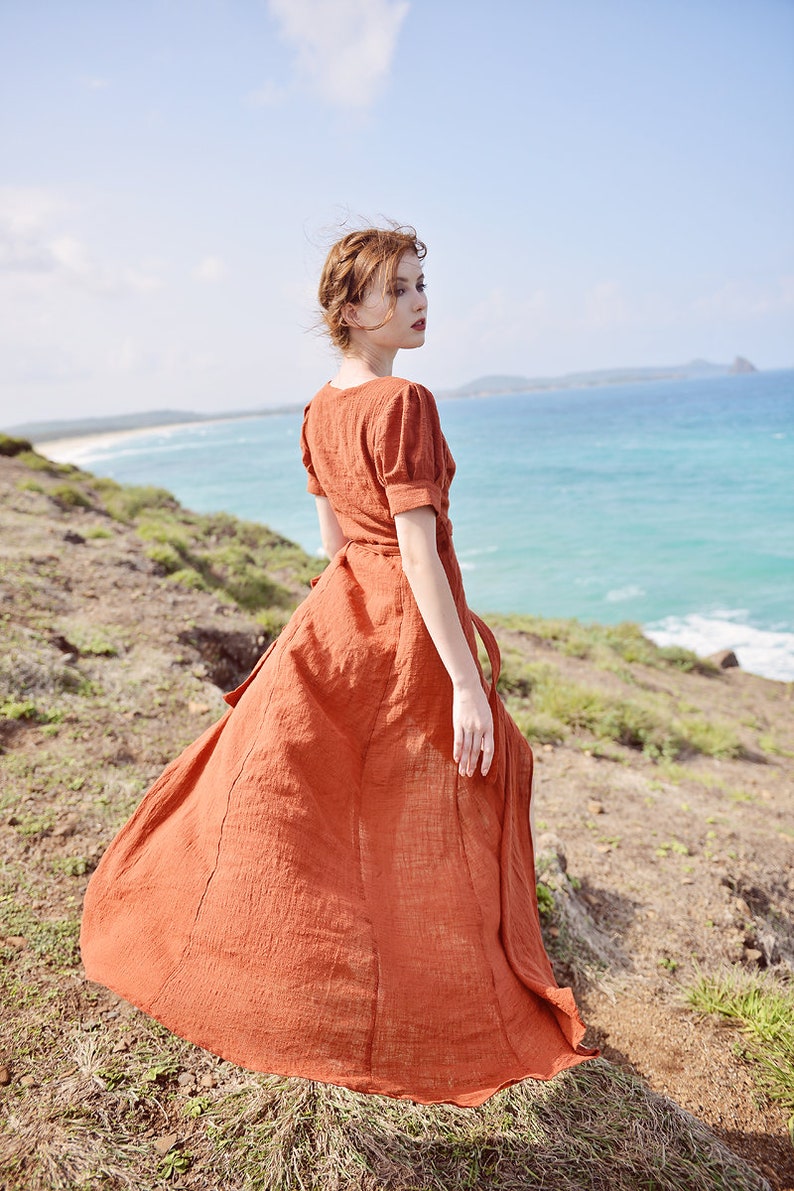 Linen Gauze Wrap Dress
