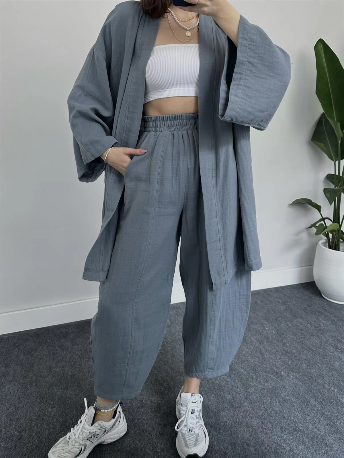 COMFORTABLE LOOSE KIMONO SET