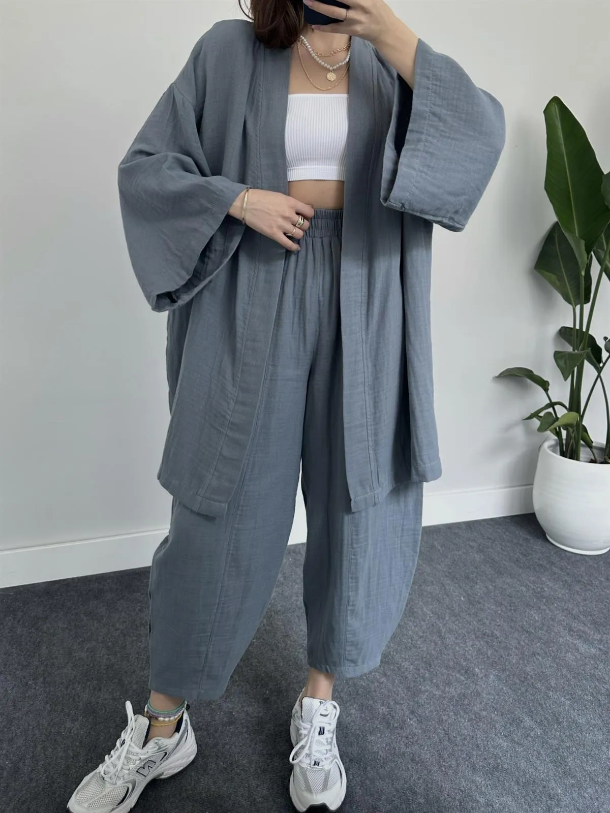COMFORTABLE LOOSE KIMONO SET