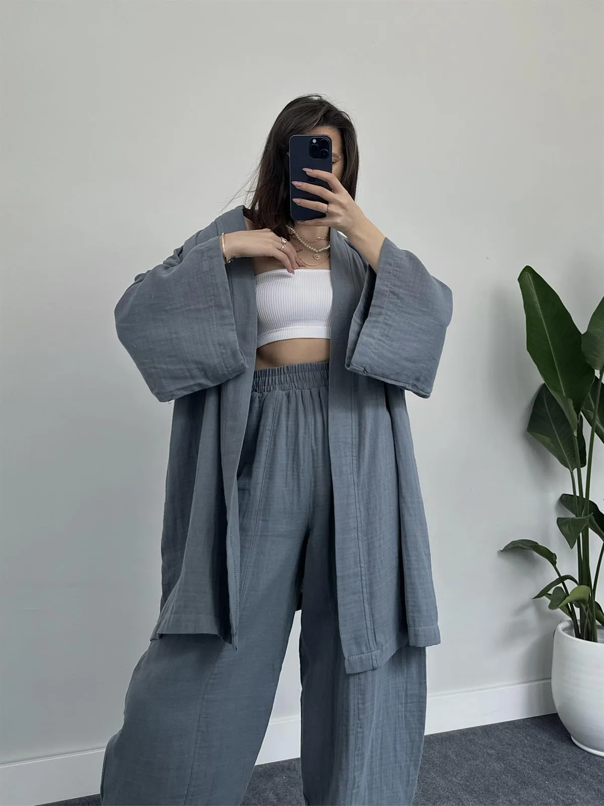 COMFORTABLE LOOSE KIMONO SET
