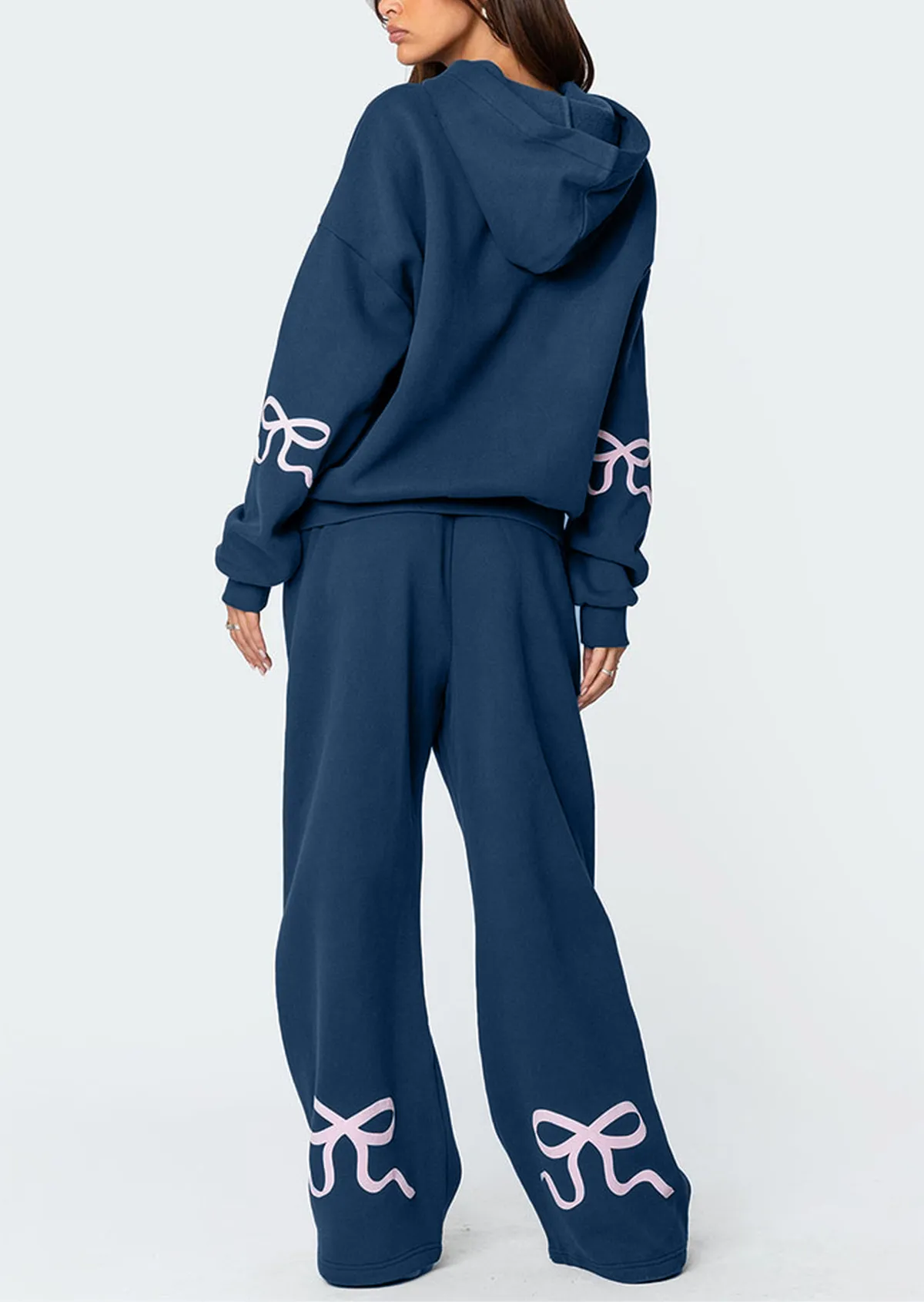 🔥🔥🔥🔥Women's Bow Detail Hoodie Sweat Set