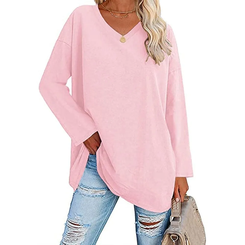 🔥🔥🔥🔥Women's Loose Long Sleeve Fashion V-neck Top