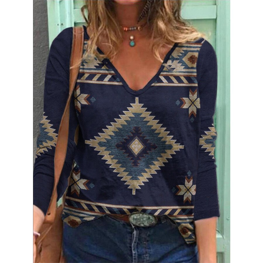 Vintage Print Ladies Sweater