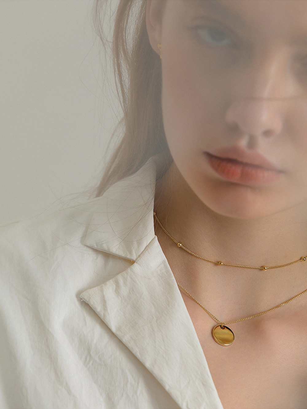18k Gold Plated Dainty Gold Choker Arrow Bar Layering Long Necklace for Women