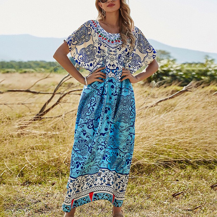 Bohemian Casual V-Neck High-Rise Dress