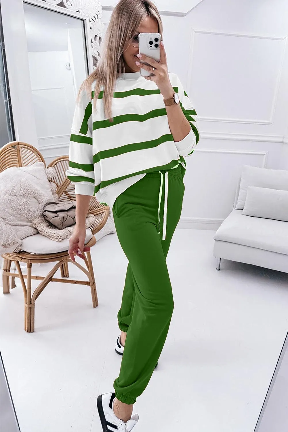 Women's Striped Two Piece Jogger Set(buy 2 free shipping)
