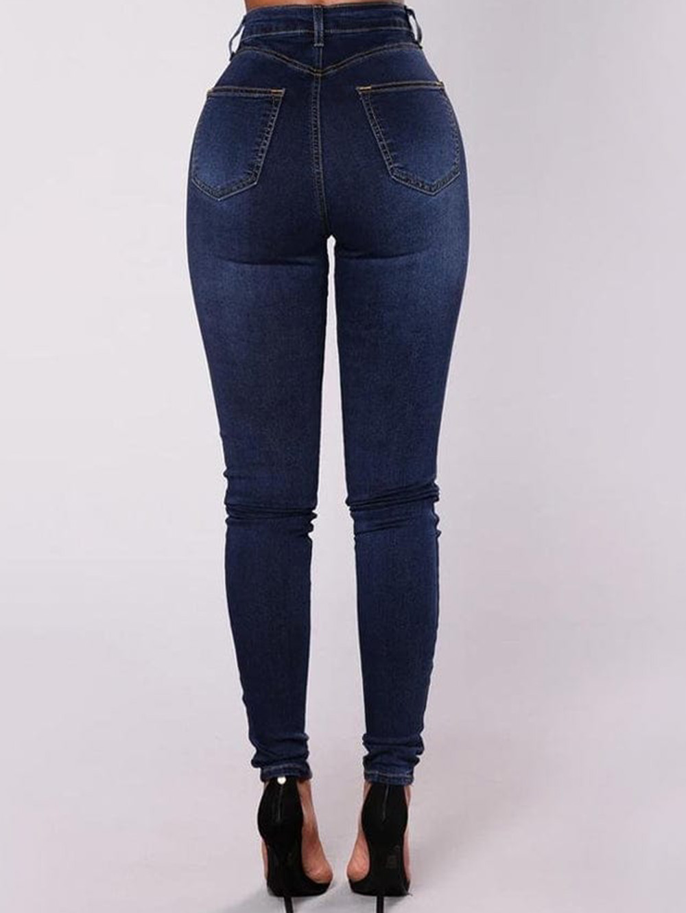 Double Buttoned With High Waist Skinny Jeans