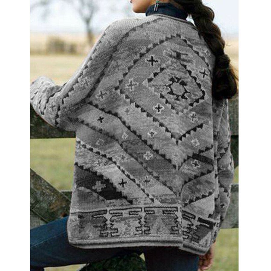 Women Retro Western Style Printed Coat