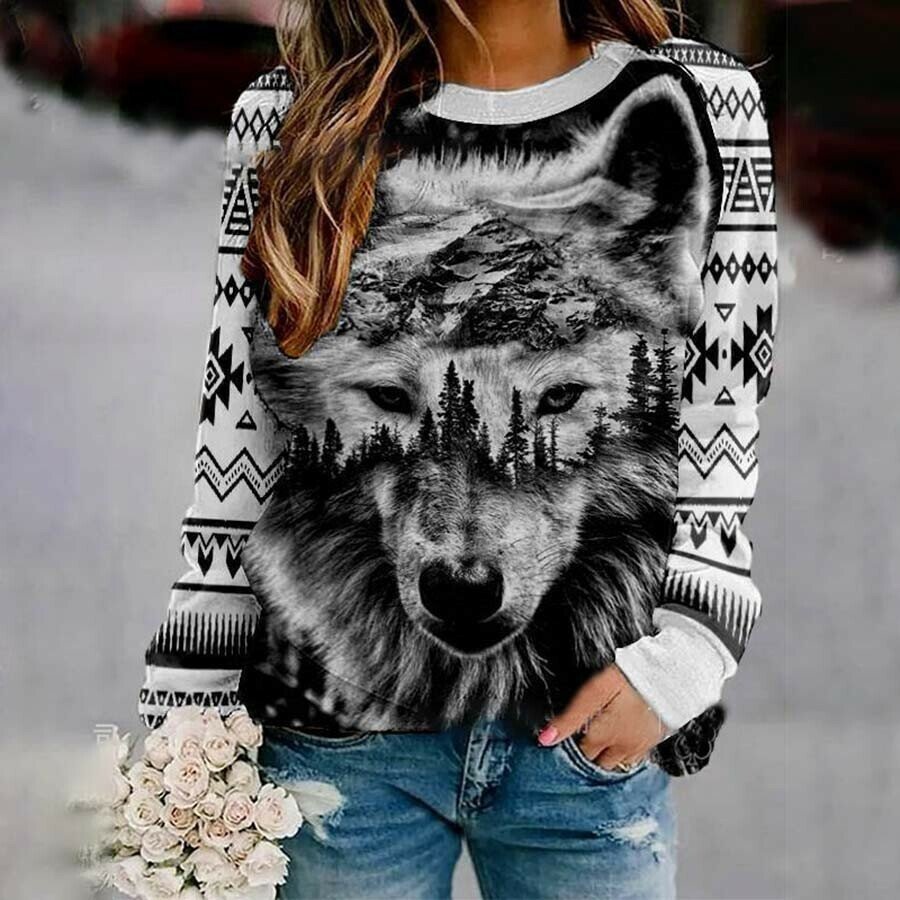 Retro Geometric Animal Print Top