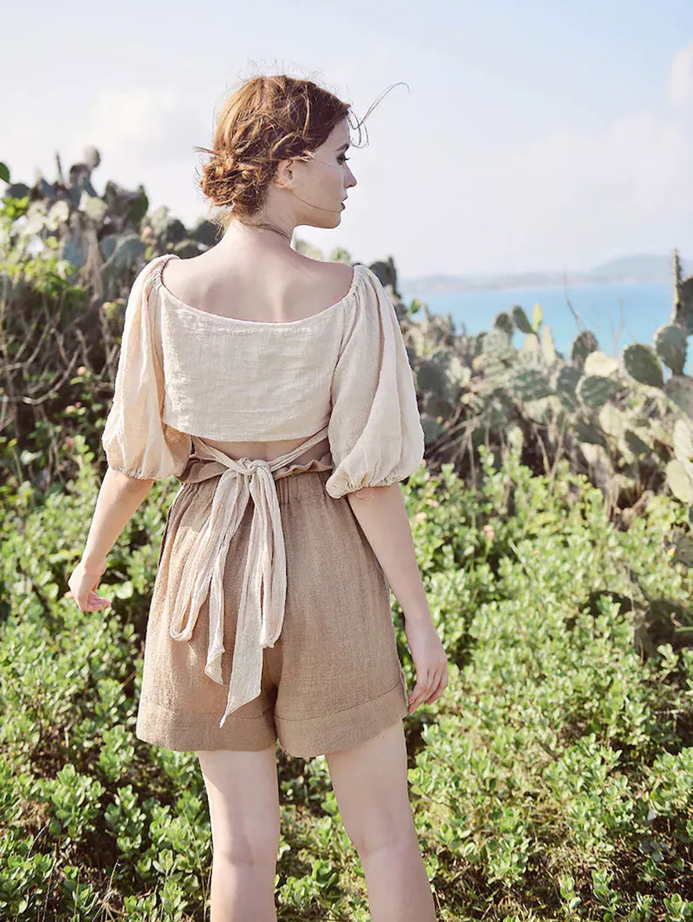 Women's short linen sets