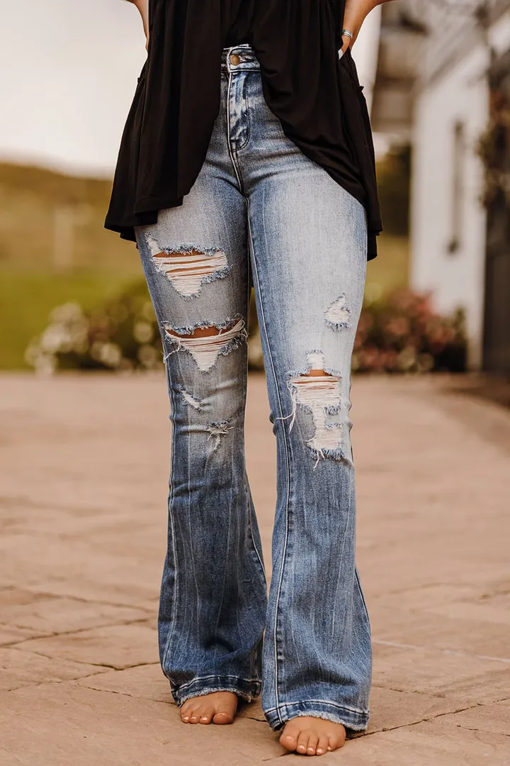 Midiross Vintage Ripped Flare Jeans