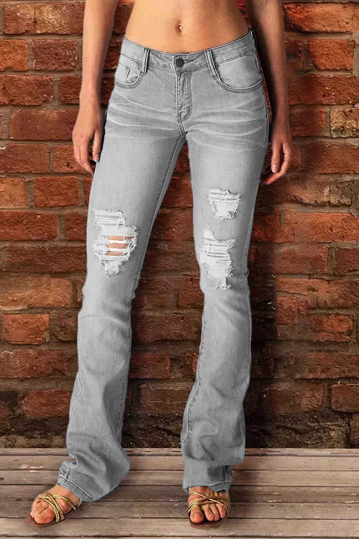 Midiross Vintage Ripped Low Waist Jeans