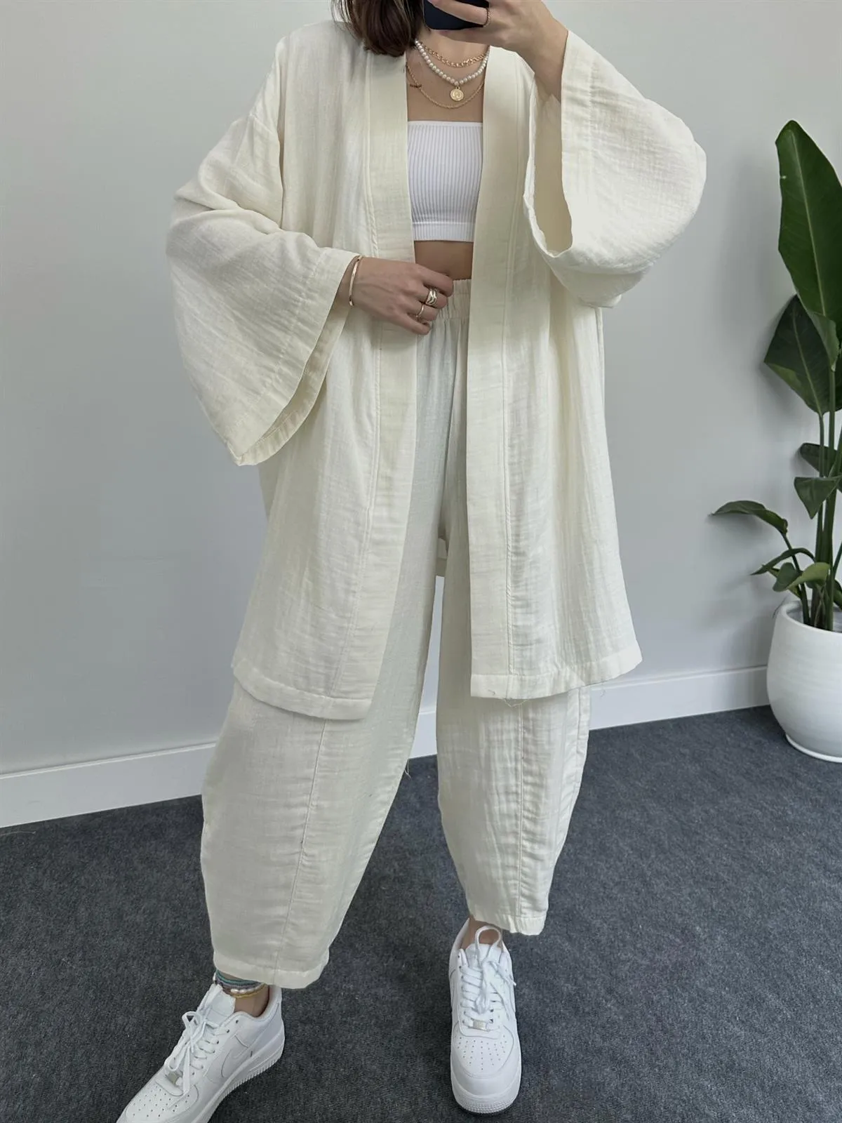 COMFORTABLE LOOSE KIMONO SET