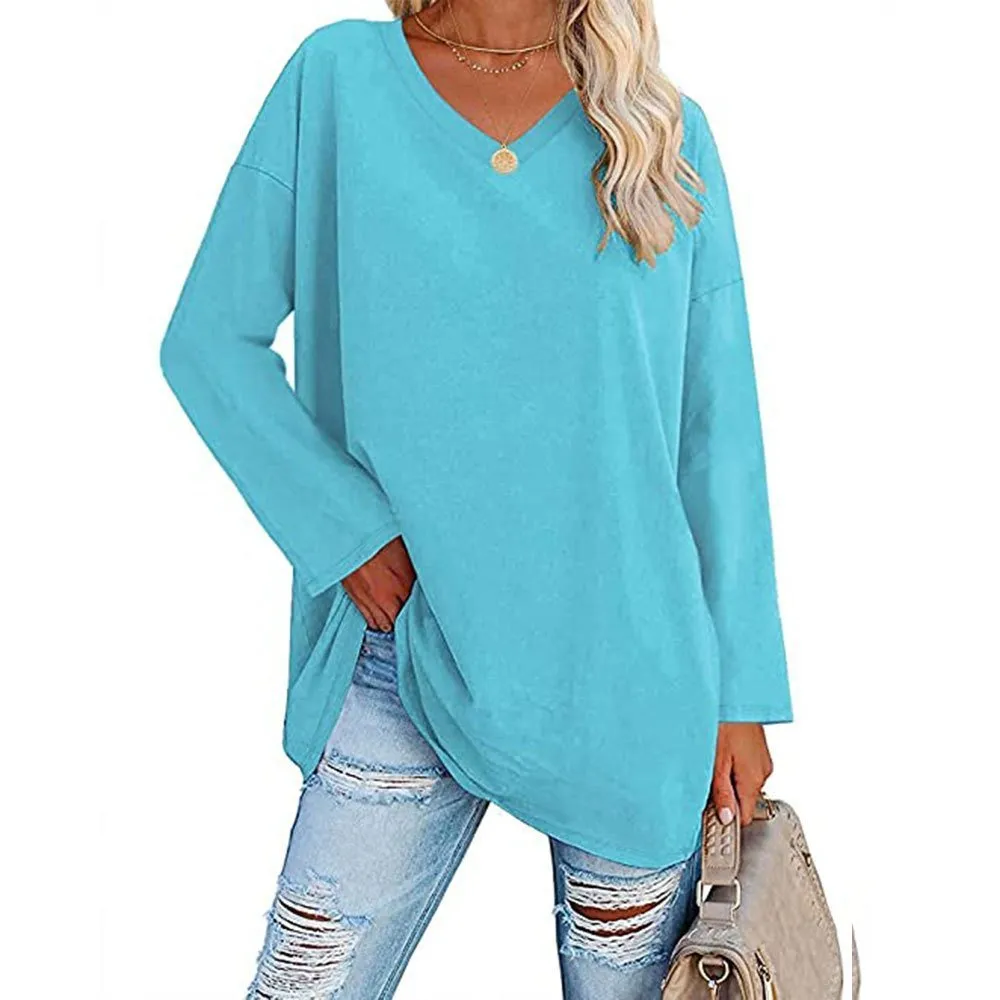 🔥🔥🔥🔥Women's Loose Long Sleeve Fashion V-neck Top