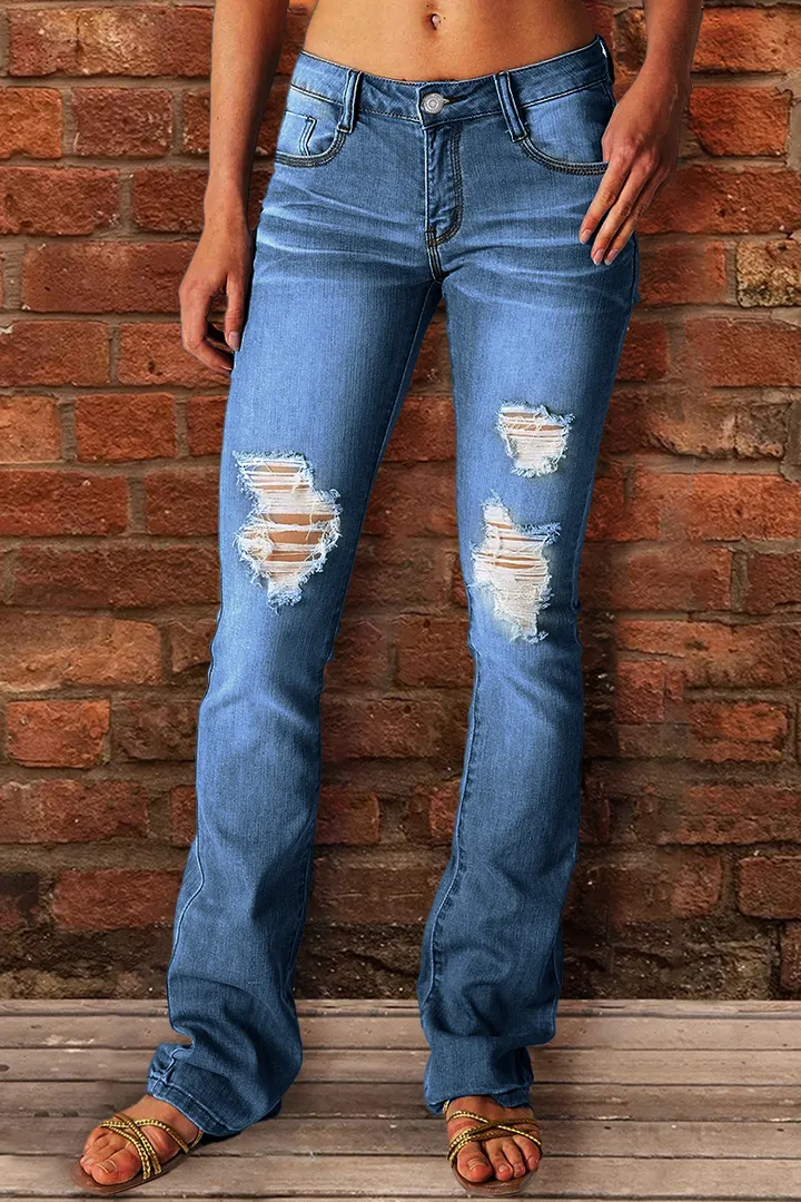 Midiross Vintage Ripped Low Waist Jeans