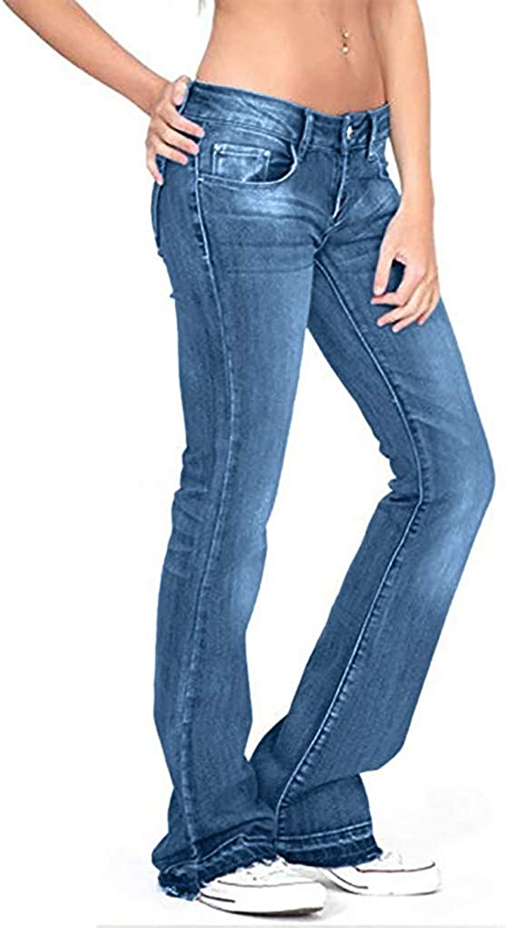MIDIROSS DENIM PANTS LADIES LOW WAIST FLARED TROUSERS